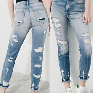 HOLLISTER High Rise Super Skinny Crop Vintage Stretch Jeans Light Ripped 1 / 25